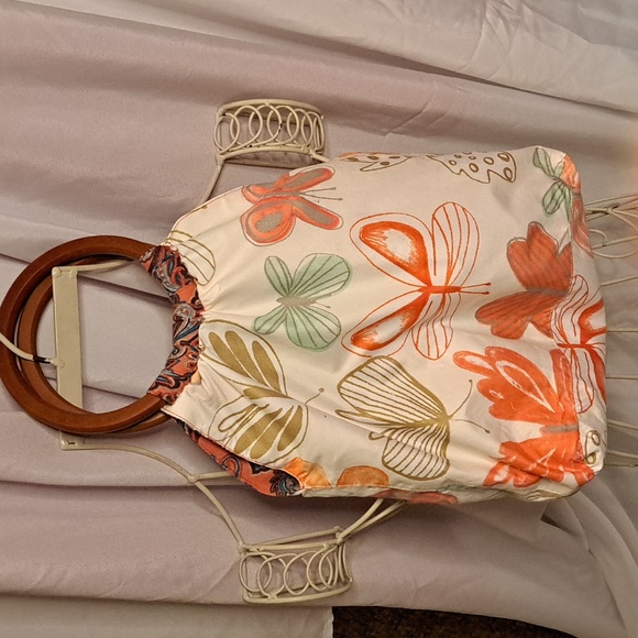 Corduroy Paisley * Handbag Quality Handmade Reversible Wood Handles BG220 - Picture 5 of 11